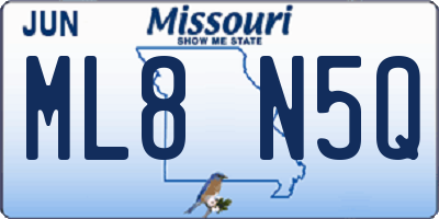 MO license plate ML8N5Q