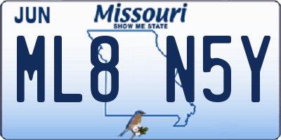 MO license plate ML8N5Y