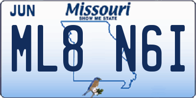 MO license plate ML8N6I