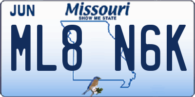 MO license plate ML8N6K
