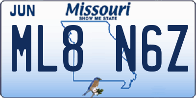 MO license plate ML8N6Z