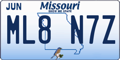 MO license plate ML8N7Z