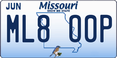 MO license plate ML8O0P