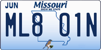 MO license plate ML8O1N