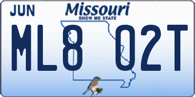 MO license plate ML8O2T