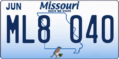 MO license plate ML8O4O