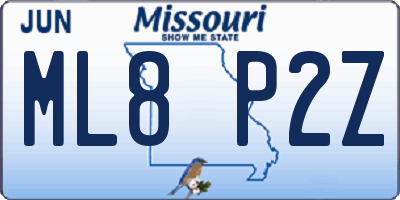 MO license plate ML8P2Z