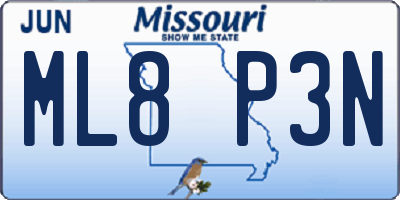 MO license plate ML8P3N