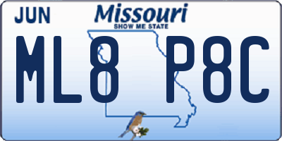 MO license plate ML8P8C