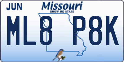 MO license plate ML8P8K