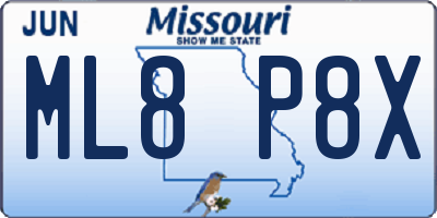 MO license plate ML8P8X