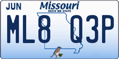 MO license plate ML8Q3P