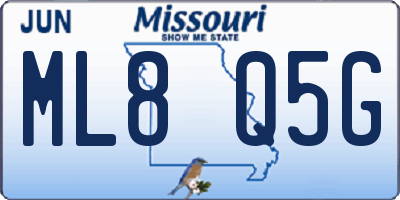 MO license plate ML8Q5G