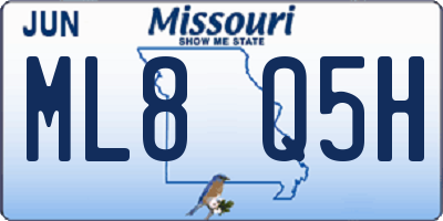 MO license plate ML8Q5H