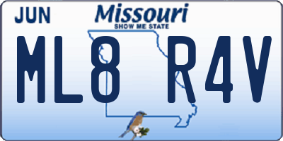 MO license plate ML8R4V