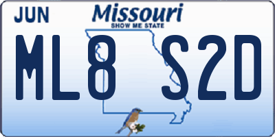 MO license plate ML8S2D