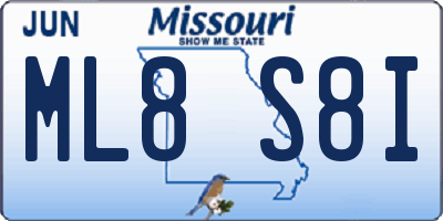 MO license plate ML8S8I