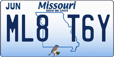 MO license plate ML8T6Y
