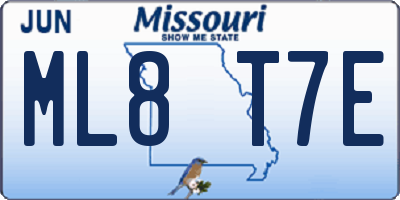 MO license plate ML8T7E