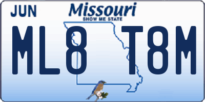 MO license plate ML8T8M