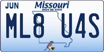 MO license plate ML8U4S