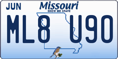 MO license plate ML8U9O