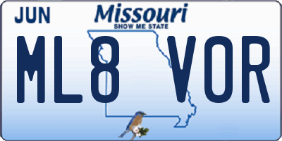 MO license plate ML8V0R