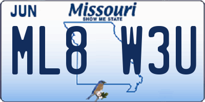 MO license plate ML8W3U
