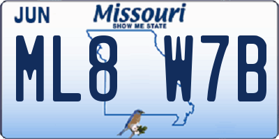 MO license plate ML8W7B