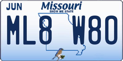 MO license plate ML8W8O