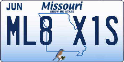 MO license plate ML8X1S