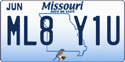 MO license plate ML8Y1U