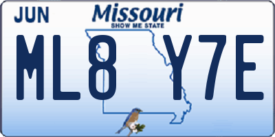 MO license plate ML8Y7E