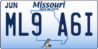 MO license plate ML9A6I