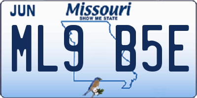 MO license plate ML9B5E