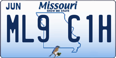 MO license plate ML9C1H