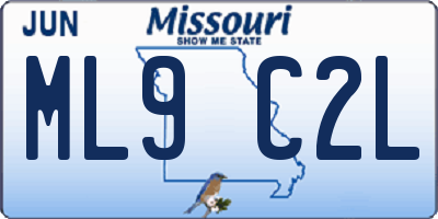 MO license plate ML9C2L