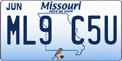 MO license plate ML9C5U