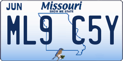 MO license plate ML9C5Y