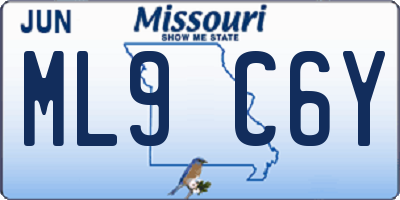 MO license plate ML9C6Y