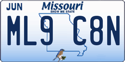 MO license plate ML9C8N