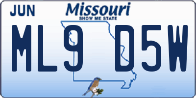 MO license plate ML9D5W