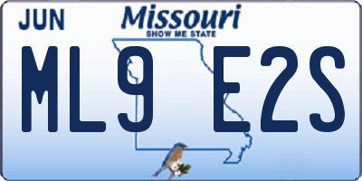 MO license plate ML9E2S