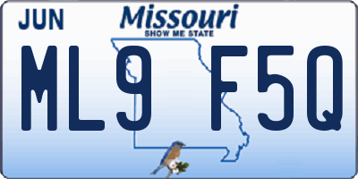 MO license plate ML9F5Q