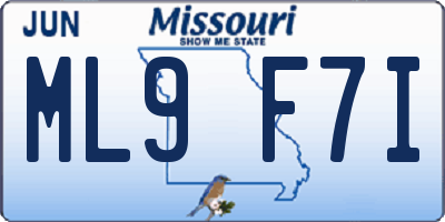 MO license plate ML9F7I
