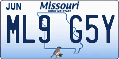 MO license plate ML9G5Y