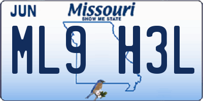MO license plate ML9H3L