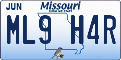 MO license plate ML9H4R