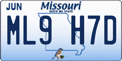 MO license plate ML9H7D