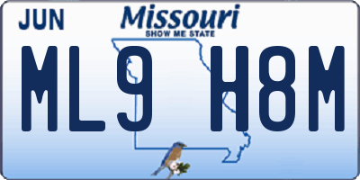 MO license plate ML9H8M